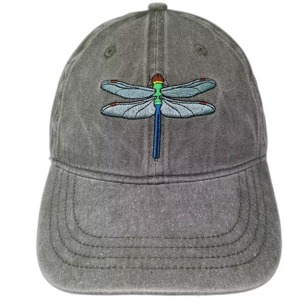 ECO Dragonfly Baseball Cap Green Blue OS Adjustable Embroidered Cotton Hat